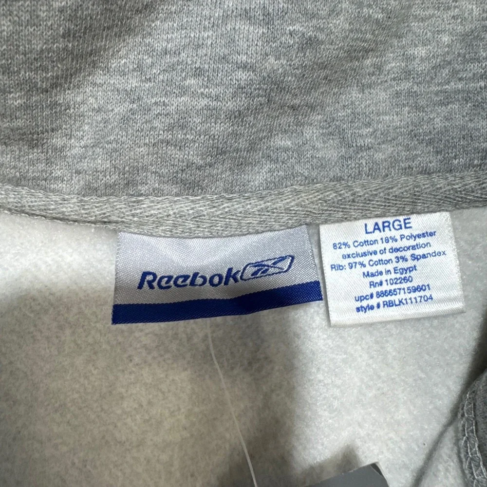 Reebok Mens Quarter Zip Pullover Sweatshirt Heather Gray RBLK111704 Large NWT